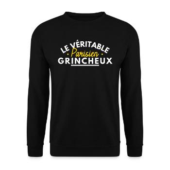 Le véritable parisien grincheux - Sweat-shirt Unisexe - noir - Devant - Alina (178cm) & Michal (187cm)