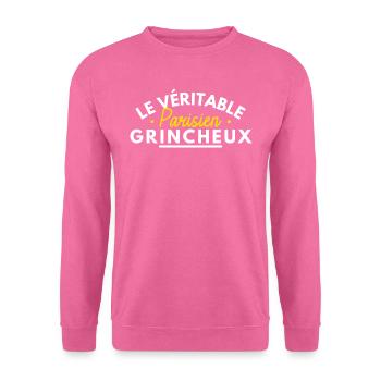 Le véritable parisien grincheux - Sweat-shirt Unisexe - rose - Devant