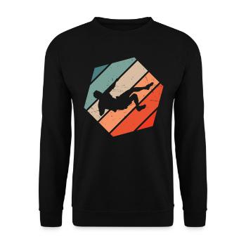 Kletterer Bouldern Damen Climber Climbing - Unisex Pullover - Schwarz - Vorne - Alina (178cm) & Michal (187cm)