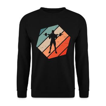 Cardio Damen Ausdauertraining Herren Fitness - Unisex Pullover - Schwarz - Vorne - Alina (178cm) & Michal (187cm)