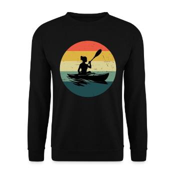 Kayak Damen Herren Kajakfahren Kajak Kanu - Unisex Pullover - Schwarz - Vorne - Alina (178cm) & Michal (187cm)