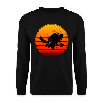 Diving Scuba Tauchen Free Dive Diver Scuba Taucher - Unisex Sweatshirt - black - Front - Alina (178cm) & Michal (187cm)