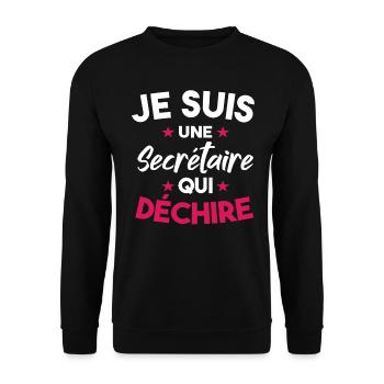 Je Suis Une Secrétaire Qui Déchire - Sweat-shirt Unisexe - noir - Devant - Alina (178cm) & Michal (187cm)