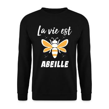 La vie est abeille - Sweat-shirt Unisexe - noir - Devant - Alina (178cm) & Michal (187cm)