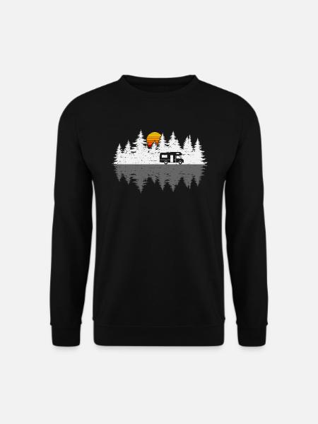 Wohnmobil Camping Wald Natur Camper Bäume - Unisex Pullover - Schwarz