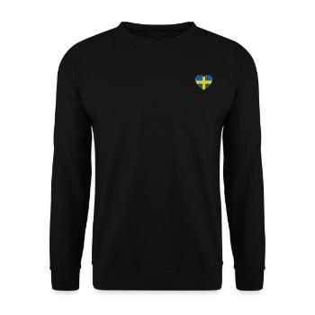 Schweden Flagge Herz - Unisex Pullover - Schwarz - Vorne - Alina (178cm) & Michal (187cm)