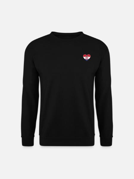 Kroatien Flagge Herz - Unisex Pullover - Schwarz