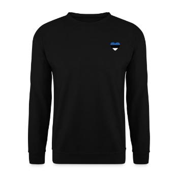 Estland Flagge Herz - Unisex Pullover - Schwarz - Vorne - Alina (178cm) & Michal (187cm)