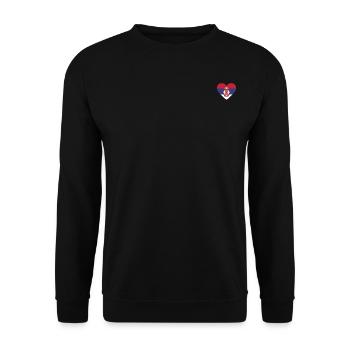 Cœur de drapeau de la Serbie - Sweat-shirt Unisexe - noir - Devant - Alina (178cm) & Michal (187cm)