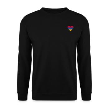 Armenien Flagge Herz - Unisex Pullover - Schwarz - Vorne - Alina (178cm) & Michal (187cm)