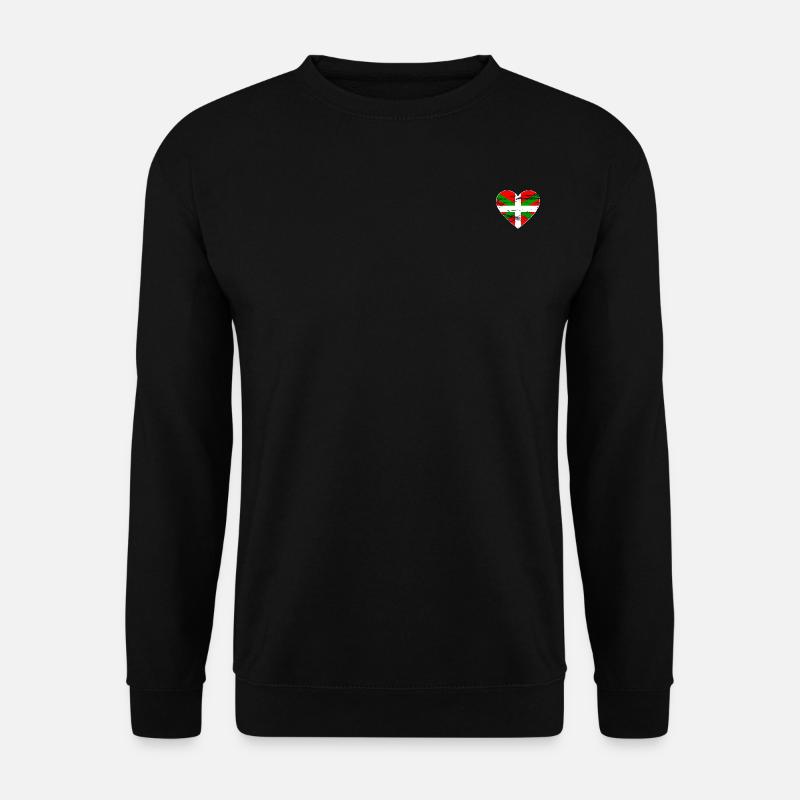 Basque flag heart used - Unisex Sweatshirt - black