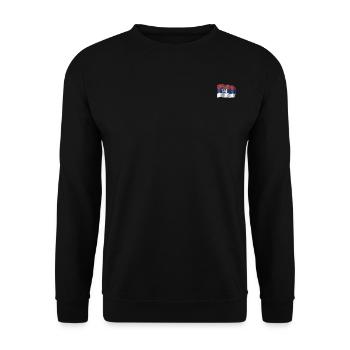 Drapeau flottant de la Serbie - Sweat-shirt Unisexe - noir - Devant - Alina (178cm) & Michal (187cm)