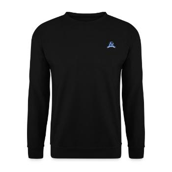 Fußball Name Bannerschleife blau - Unisex Pullover - Schwarz - Vorne - Alina (178cm) & Michal (187cm)