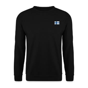 Finnland Flagge - Unisex Pullover - Schwarz - Vorne - Alina (178cm) & Michal (187cm)