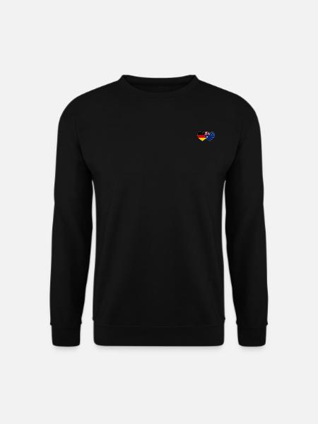 Deutschland Australien Flagge Herz - Unisex Pullover - Schwarz