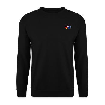 Deutschland Neuseeland Flagge Herz - Unisex Pullover - Schwarz - Vorne - Alina (178cm) & Michal (187cm)