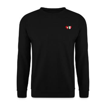 Suisse Italie Drapeau Cœur - Sweat-shirt Unisexe - noir - Devant - Alina (178cm) & Michal (187cm)
