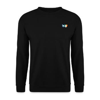 Schottland Irland Flagge Herz - Unisex Pullover - Schwarz - Vorne - Alina (178cm) & Michal (187cm)