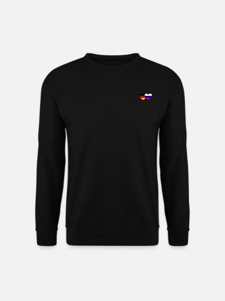 Deutschland Russland Flagge Herz - Unisex Pullover - Schwarz