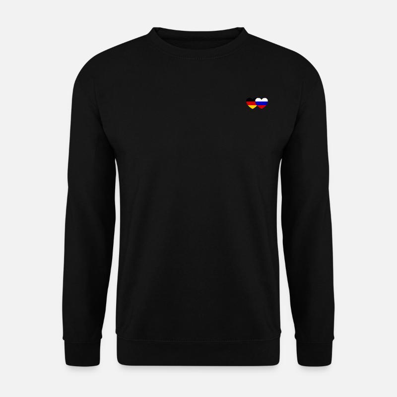 Deutschland Russland Flagge Herz - Unisex Pullover - Schwarz