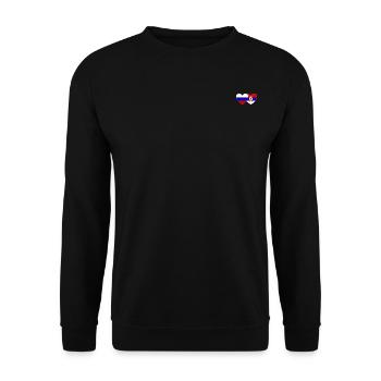 Russia Serbia Flag Heart - Unisex Sweatshirt - black - Front - Alina (178cm) & Michal (187cm)