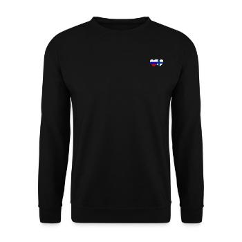 Russland Finnland Flagge Herz - Unisex Pullover - Schwarz - Vorne - Alina (178cm) & Michal (187cm)