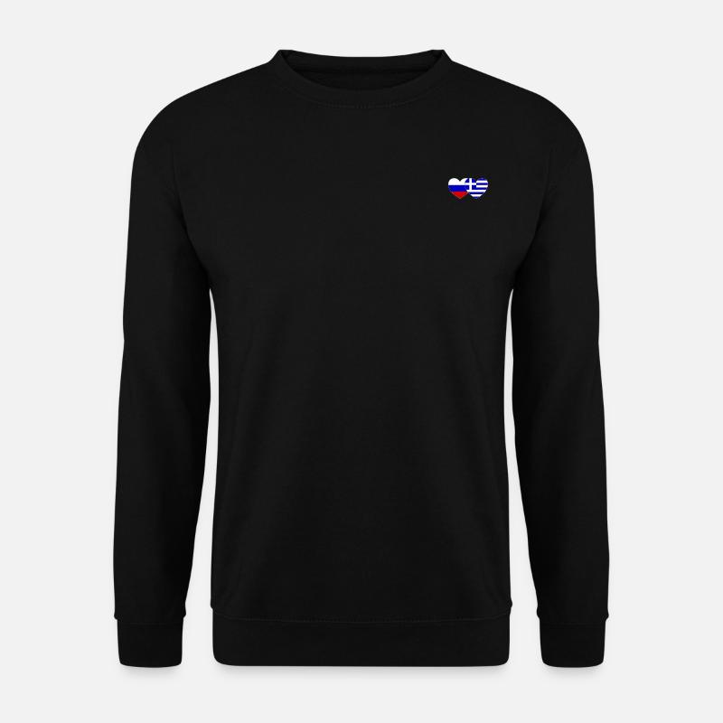 Russie Grèce Flag Coeur - Sweat-shirt Unisexe - noir