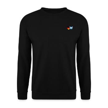 Deutschland Schottland Flagge Herz - Unisex Pullover - Schwarz - Vorne - Alina (178cm) & Michal (187cm)