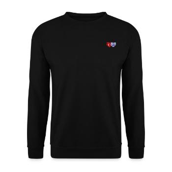 Turkey Greece Flag Heart - Unisex Sweatshirt - black - Front - Alina (178cm) & Michal (187cm)