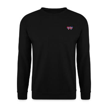 Norwegen Island Flagge Herz - Unisex Pullover - Schwarz - Vorne - Alina (178cm) & Michal (187cm)