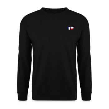 Frankreich Chile Flagge Herz - Unisex Pullover - Schwarz - Vorne - Alina (178cm) & Michal (187cm)