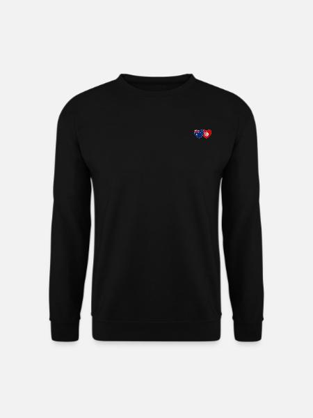 Australia Tunisia Flag Heart - Unisex Sweatshirt - black