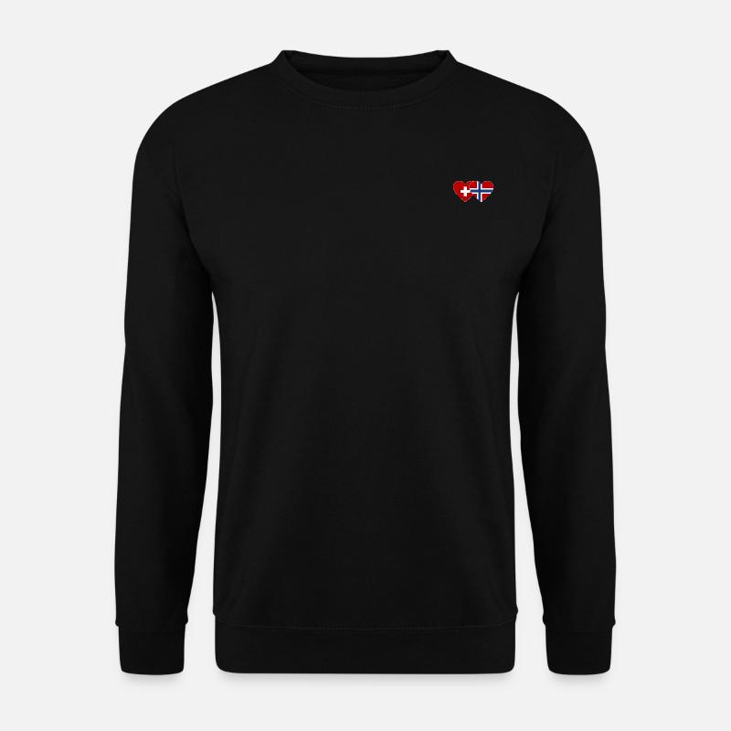 Schweiz Norwegen Flagge Herz - Unisex Pullover - Schwarz