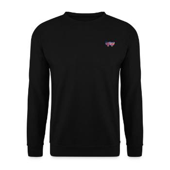 Islande Angleterre Drapeau Coeur - Sweat-shirt Unisexe - noir - Devant - Alina (178cm) & Michal (187cm)