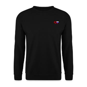 Albanie Russie Drapeau Coeur - Sweat-shirt Unisexe - noir - Devant - Alina (178cm) & Michal (187cm)