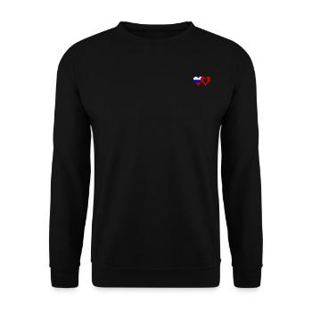 Russland Albanien Flagge Herz - Unisex Pullover - Schwarz - Vorne - Alina (178cm) & Michal (187cm)
