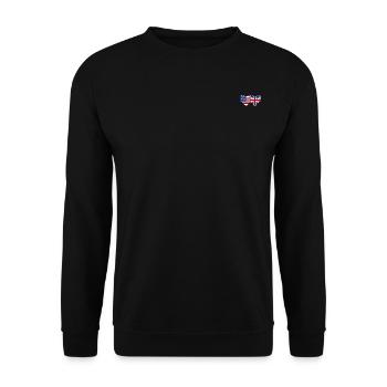 USA England Flag Heart - Unisex Sweatshirt - black - Front - Alina (178cm) & Michal (187cm)