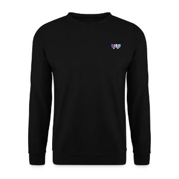 USA Griechenland Flagge Herz - Unisex Pullover - Schwarz - Vorne - Alina (178cm) & Michal (187cm)