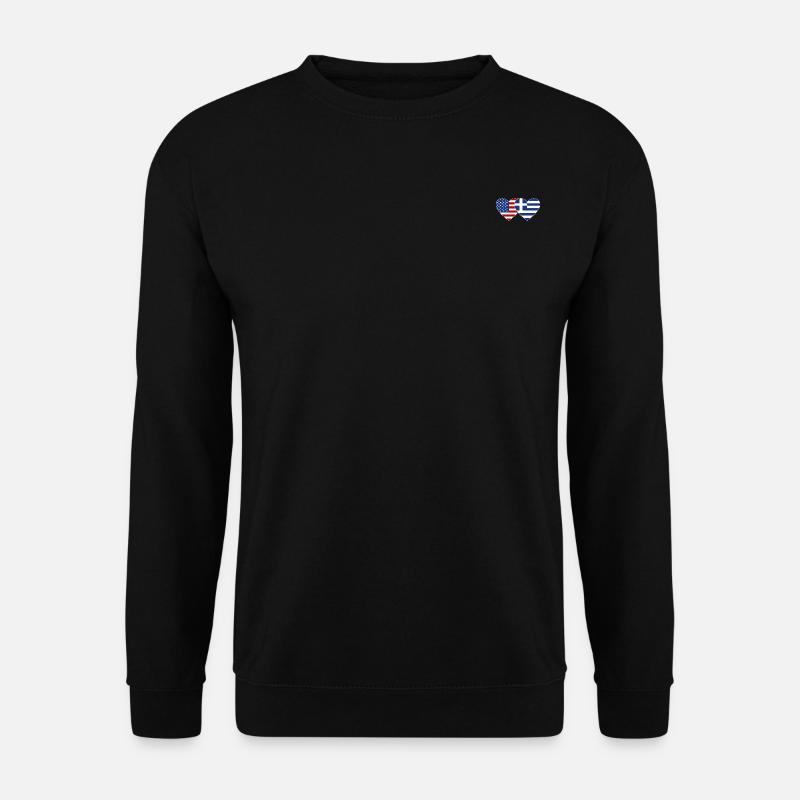 États-Unis Grèce Flag Heart - Sweat-shirt Unisexe - noir