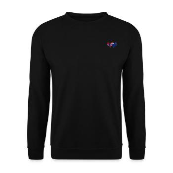 Norwegen Neuseeland Flagge Herz - Unisex Pullover - Schwarz - Vorne - Alina (178cm) & Michal (187cm)