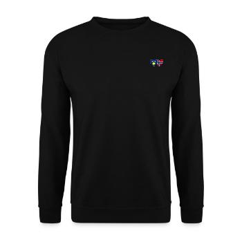 Kosovo Norwegen Flagge Herz - Unisex Pullover - Schwarz - Vorne - Alina (178cm) & Michal (187cm)