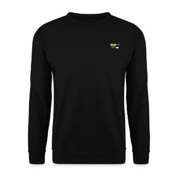 Litauen Estland Flagge Herz - Unisex Pullover - Schwarz - Vorne - Alina (178cm) & Michal (187cm)