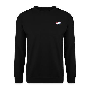 Syrien Griechenland Flagge Herz - Unisex Pullover - Schwarz - Vorne - Alina (178cm) & Michal (187cm)