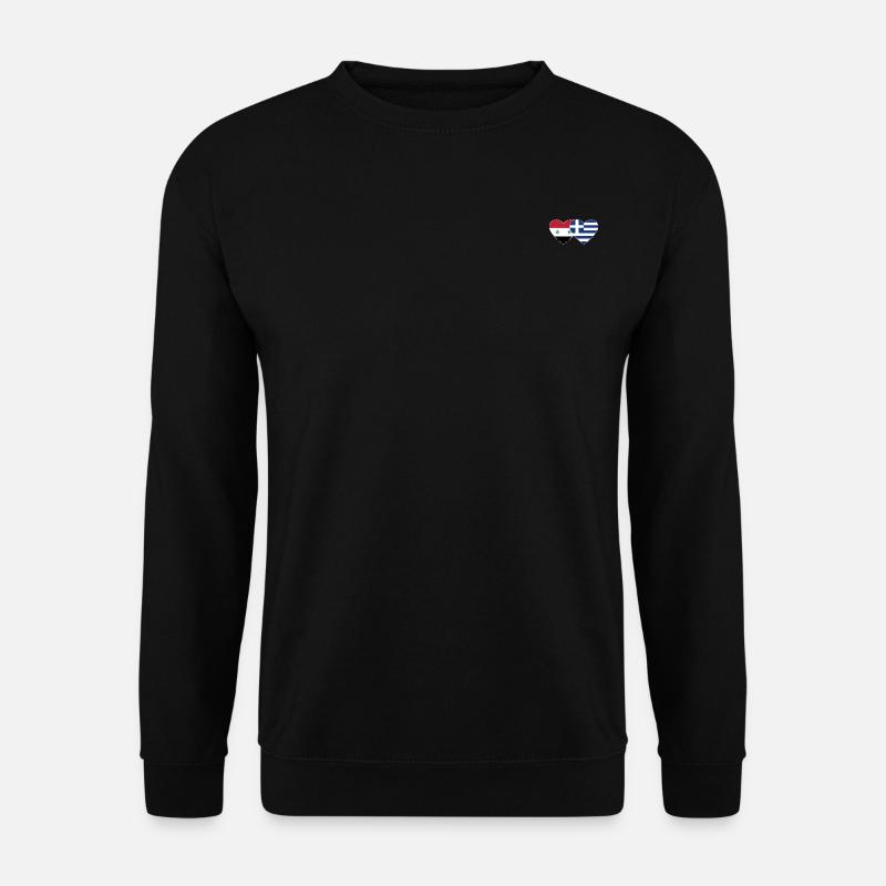 Syrie Grèce Flag Coeur - Sweat-shirt Unisexe - noir
