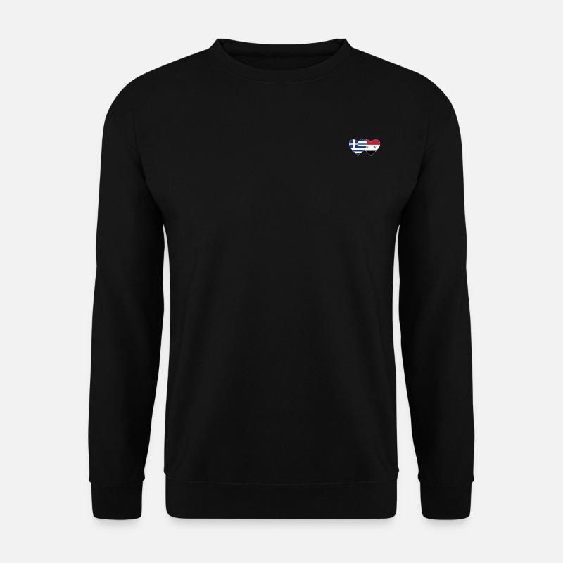 Greece Syria Flag Heart - Unisex Sweatshirt - black