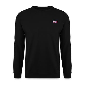 Slowakei Norwegen Flagge Herz - Unisex Pullover - Schwarz - Vorne - Alina (178cm) & Michal (187cm)