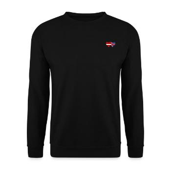 Lettland Island Flagge Herz - Unisex Pullover - Schwarz - Vorne - Alina (178cm) & Michal (187cm)