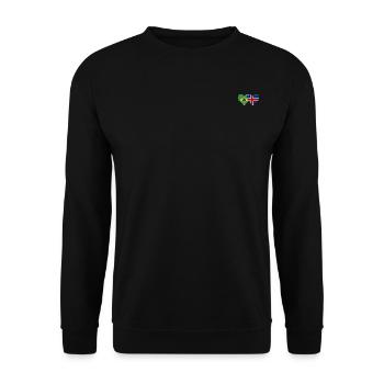 Brésil Islande Flag Coeur - Sweat-shirt Unisexe - noir - Devant - Alina (178cm) & Michal (187cm)