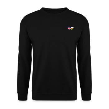 Iceland Wales Flag Heart - Unisex Sweatshirt - black - Front - Alina (178cm) & Michal (187cm)