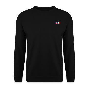Island Mexiko Flagge Herz - Unisex Pullover - Schwarz - Vorne - Alina (178cm) & Michal (187cm)